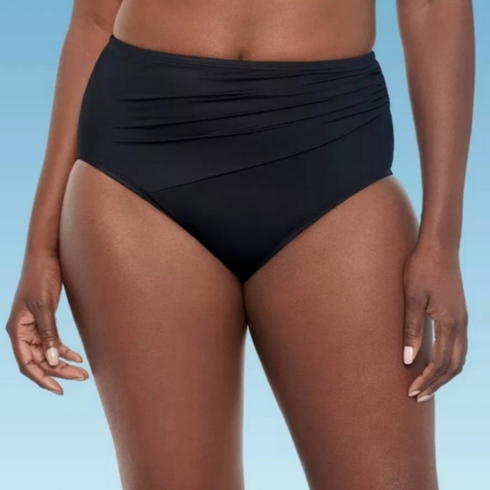 NEW! Slimming Control Black High Waist Bikini Bottom Dreamsuit by Miracle Brands